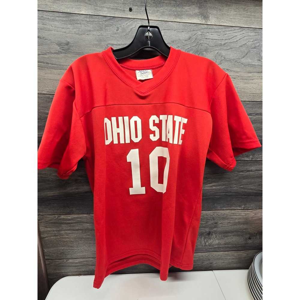 Vintage Sports Pace Ohio State Poland 10 Jersey Men Medium Red V-Neck USA 1980s